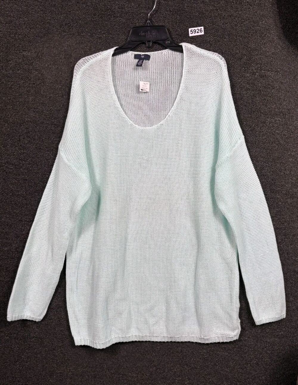 Gap Knit Sweater Womens Size XXL Light Blue Long Sleeve Boat Neck 100% Cotton